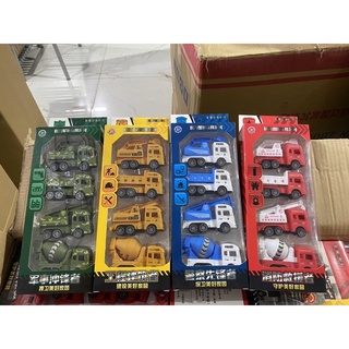 Bộ 4 xe công trình mini chạy đà cho bé