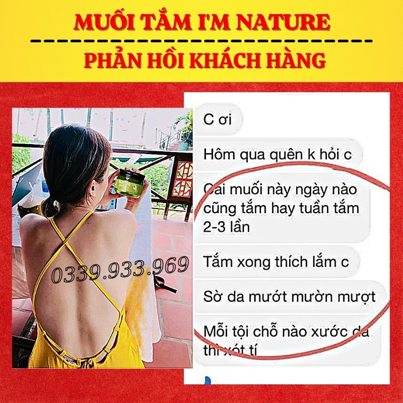 Muối Tắm Thảo Mộc I'm Nature - Muối Tắm Giảm Mụn Lưng, Mụn Body, Viêm Nang Lông 220Gr