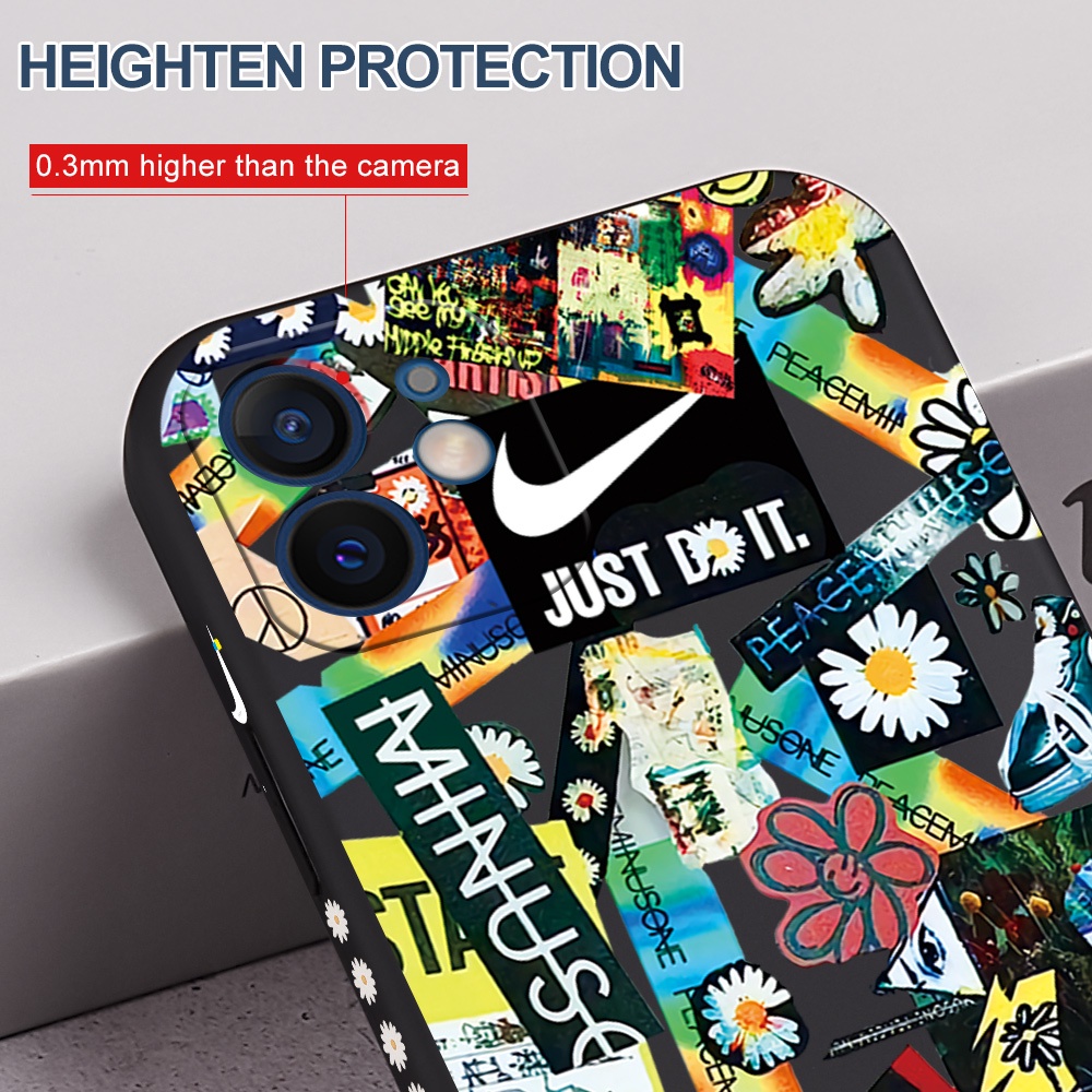 Ốp Điện Thoại Mềm Họa Tiết Hoa Cúc Phong Cách Graffiti Cho iPhone 11 12 13 Pro Max 12 13 #K064