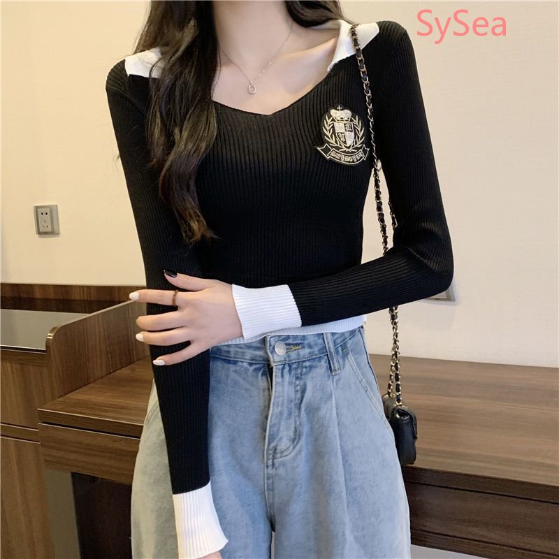 Áo Dệt Kim Kiểu Vintage Hàn Quốc Thời Trang Mùa Thu Cho Nữ