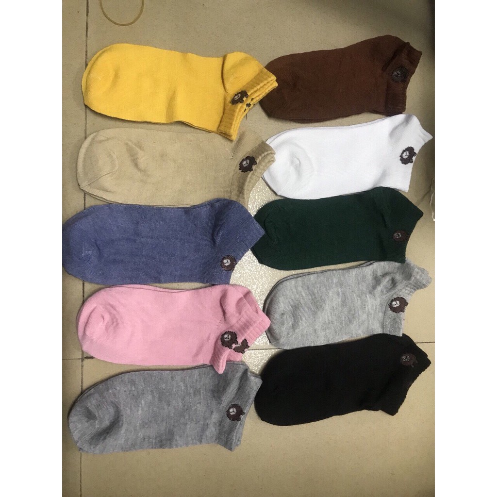 SET 10 đôi Tất/Vớ Gấu cổ ngắn kèm túi gấu siêu cute