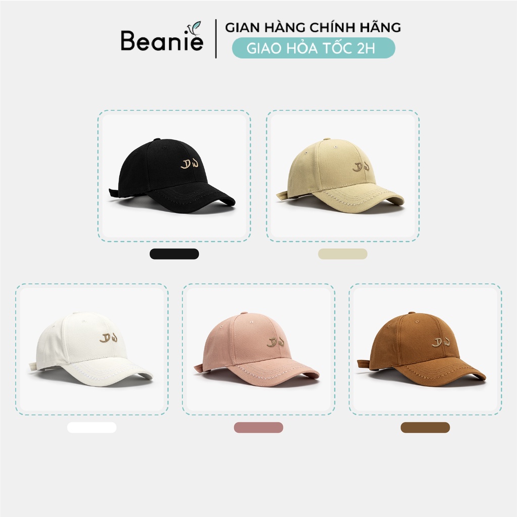 Mũ Lưỡi Trai Thêu Chữ DW Cao Cấp BEANIE Unisex Nam Nữ Phong Cách Hàn Quốc, Nón Kết Kaki Form Cứng Đẹp Màu Đen Be LT06