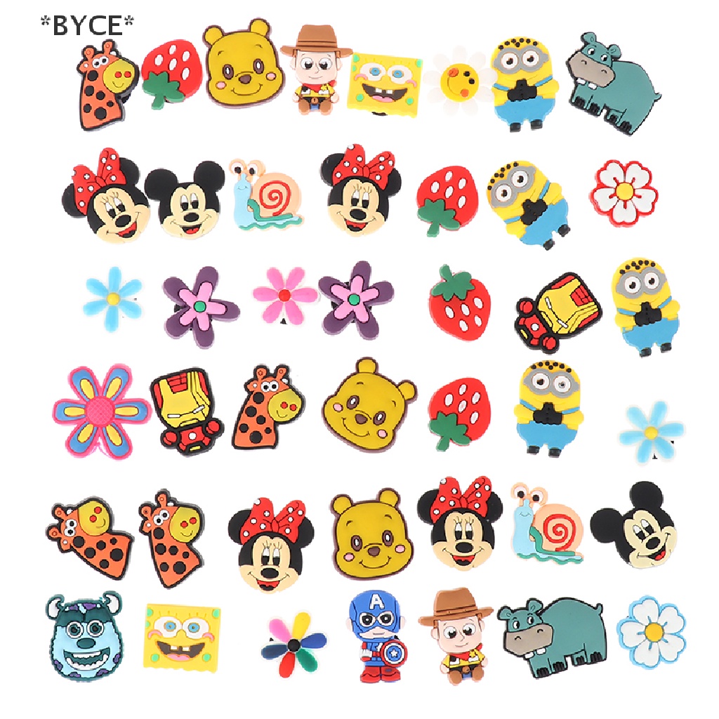 [BYCE] Set 20 Chiếc Dép Crocs Jibbitz PVC Hoạt Hình Phong Cách Ngẫu Nhiên Dễ Thương Quyến Rũ [Hot
