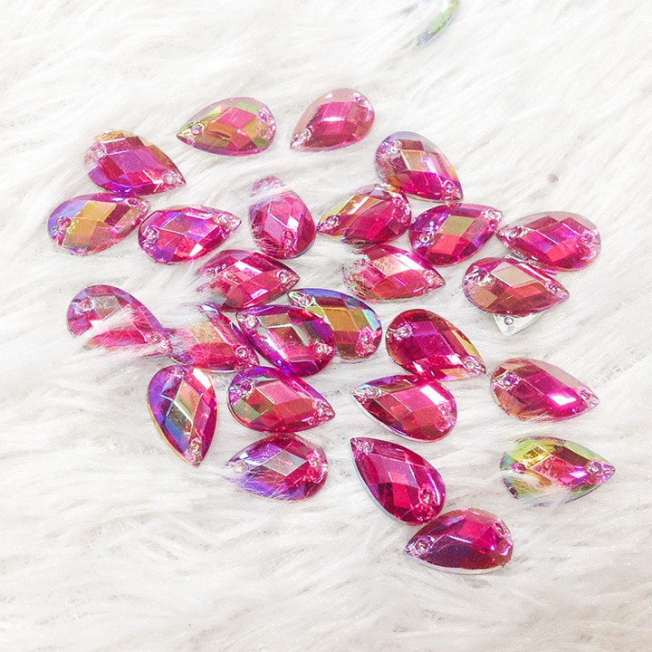 5 Hạt đá acrylic 3d kết áo đính trang phục hình giọt nước đủ màu size 1.3cm