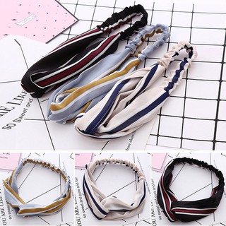 Băng Đô Turban Sọc Kẻ Lỡ Voan Mát Lạnh ( khăn turban cài tóc)