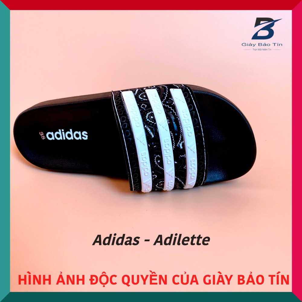 Dép nam dép adidas 3 gạch kèm họa tiết độc đáo, lót da mềm mại, đế cao su êm ái, ma sát cao 3GW797