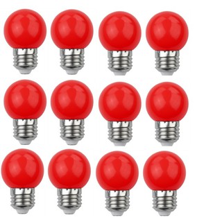 Bộ 12 bóng đèn trang trí tròn đỏ led a40 1w e27 - đỏ led a40 1w e27