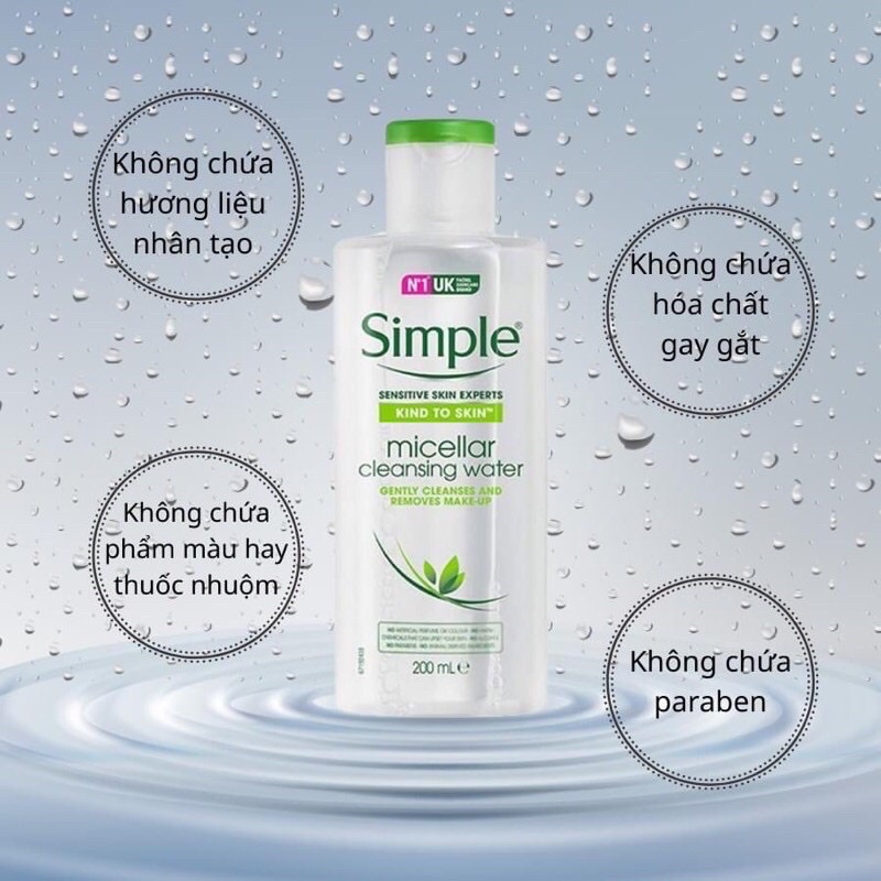 Nước tẩy trang Simple cho da nhạy cảm 200ml