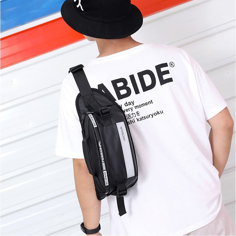 Túi Đeo Chéo Nam, Túi Bao Tử Vải Bóng Chống Nước, Nhiều Ngăn Tiện Dụng Cá Tính TC68 | BigBuy360 - bigbuy360.vn