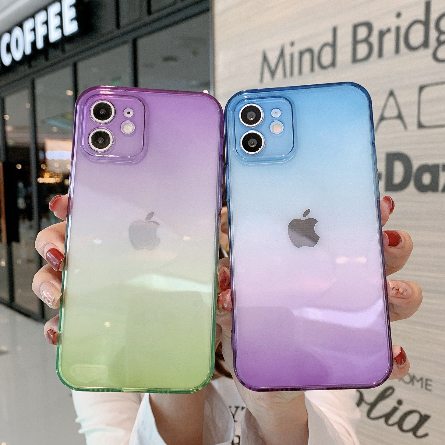 ốp điện thoại Nhựa Tpu Trong Suốt Màu Gradient Cho Iphone 11 12 Pro Max 12 Mini | BigBuy360 - bigbuy360.vn