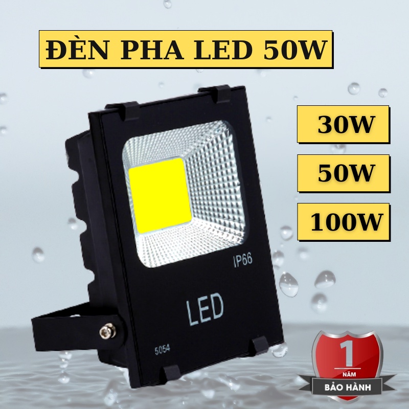 Đèn pha led ngoài trời 50w, đèn chiếu sáng ngoài trời biển quảng cáo nhà xưởng sân vườn