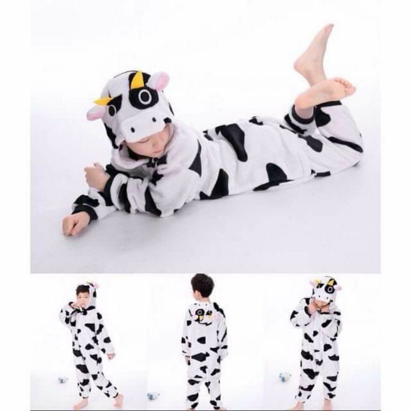 Bộ đồ thú hình bò sữa, bộ đồ ngủ cosplay bò sữa