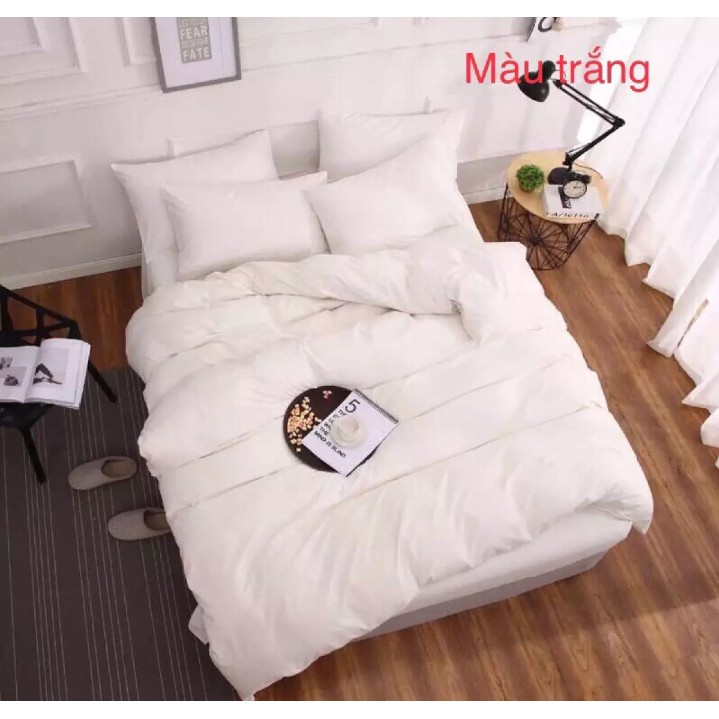 Bộ Chăn Ga Gối Mầu Trắng Fashion Mầu Trắng Sang Trọng