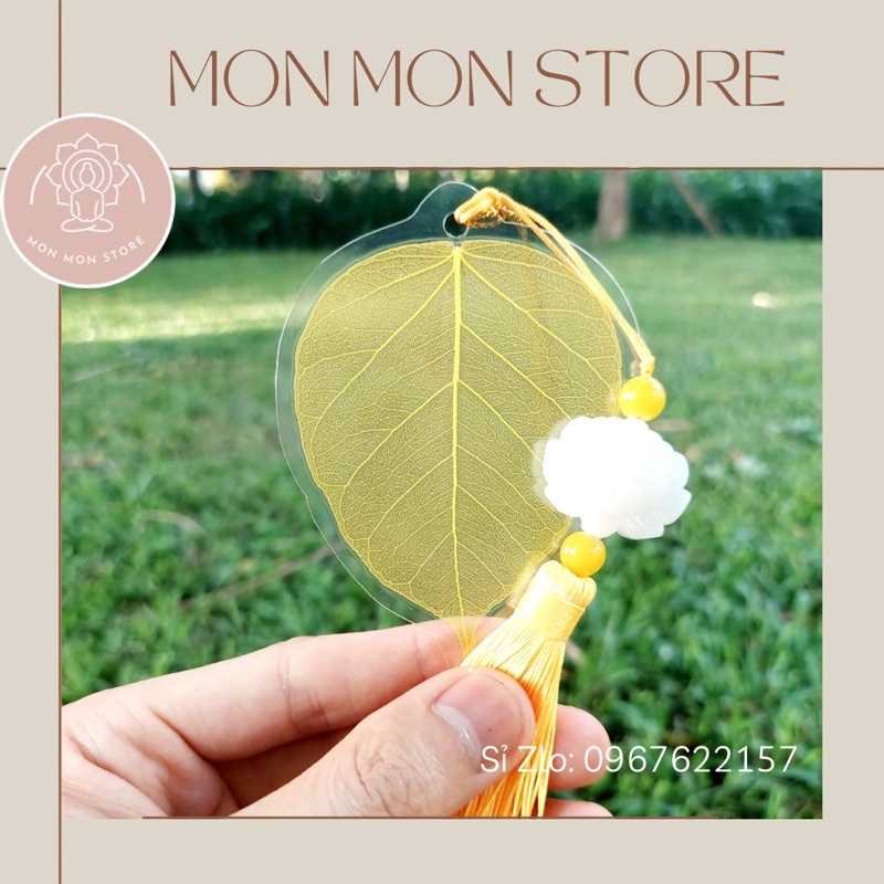 Xương lá bồ đề tự nhiên ép plastic viết thư pháp may mắn, bình an