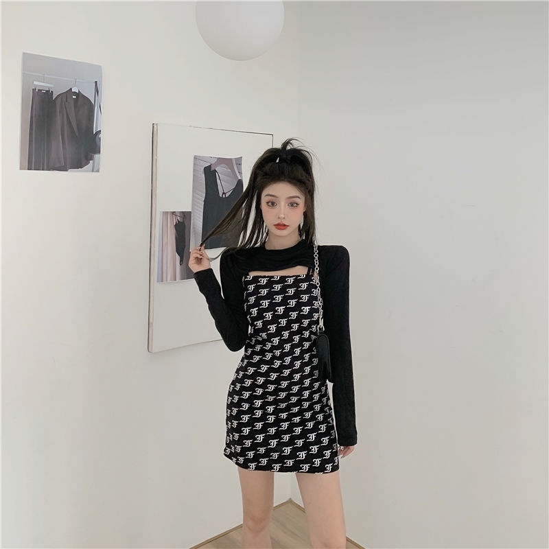 Set Áo Sơ Mi Tay Dài + Đầm Sát Nách Thời Trang Cho Nữ