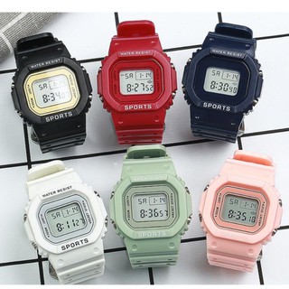 Đồng hồ thể thao nữ SPORT mặt chữ nhật dây cao su size 36x32mm