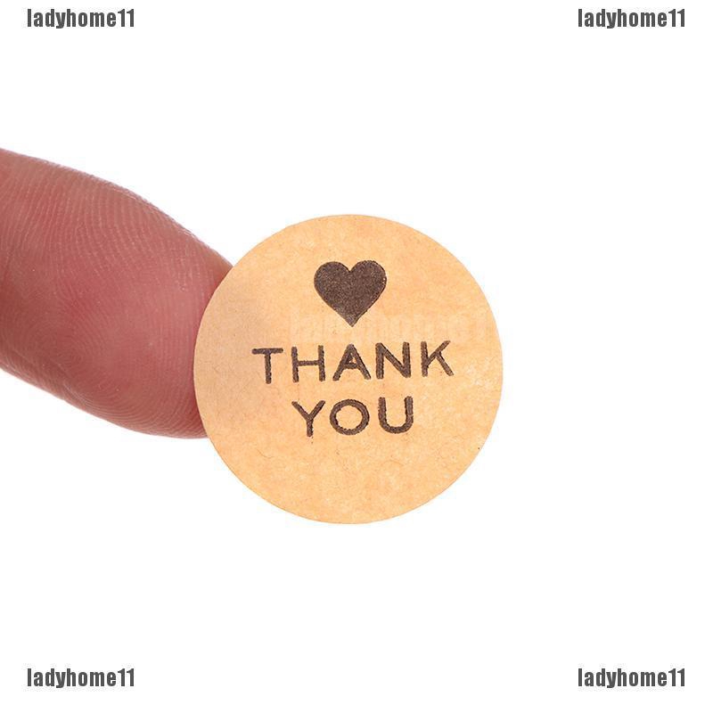 Cuộn 500 miếng dán in chữ THANK YOU với hình trái tim cho trang trí thủ công DIY/ đám cưới