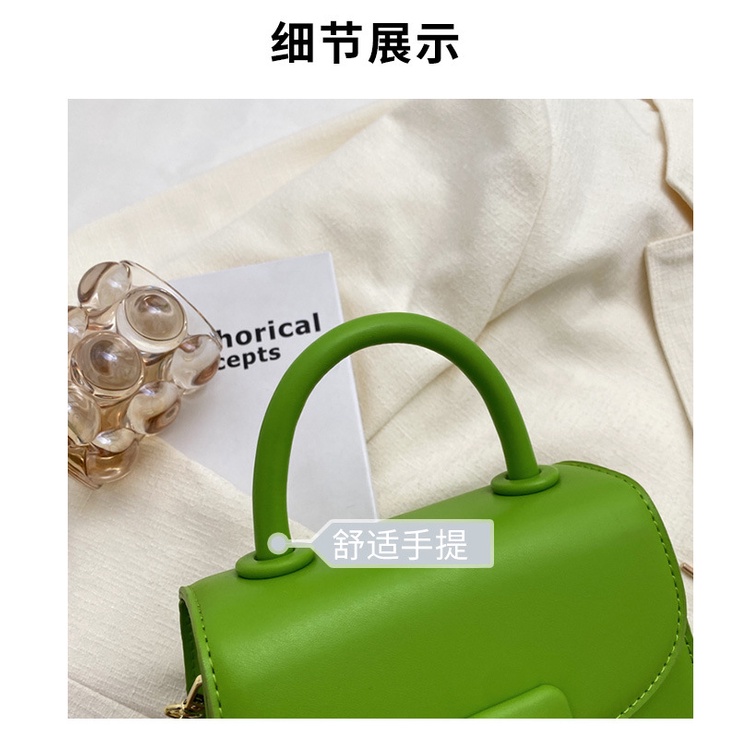 Túi Đeo JASMIN NOIR Chéo Da PU Nắp Gập Phối Dây Xích Thời Trang Dành Cho Nữ