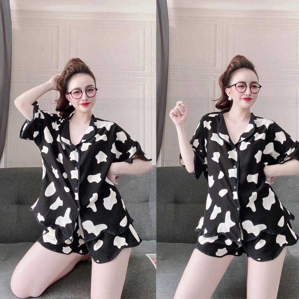 Đồ ngủ bò sữa, Đồ ngủ sexy lụa Satin cao cấp mềm mại xinh xắn Bigsize 75Kg | BigBuy360 - bigbuy360.vn