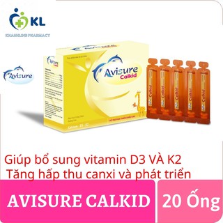 Avisure Calkid (30 Ống)- Bổ sung Canxi, giúp xương răng chắc khỏe. Hỗ trợ phát triển chiều cao (Hộp 20 ống)