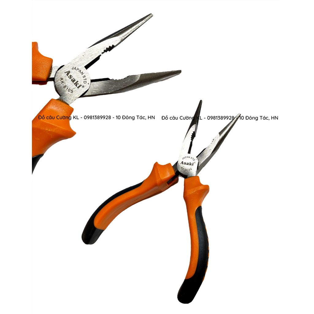 Kìm Asaki Cam Đen tay dày các cỡ