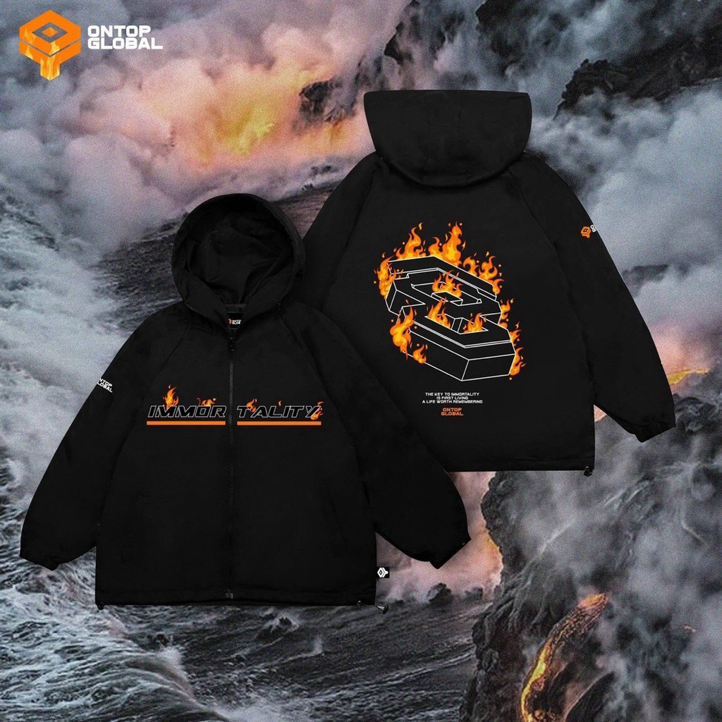 Áo Khoác Dù Tốt 2 Lớp in ONTOP GLOBAL Unisex Nam Nữ Form Rộng Ulzzang KUN