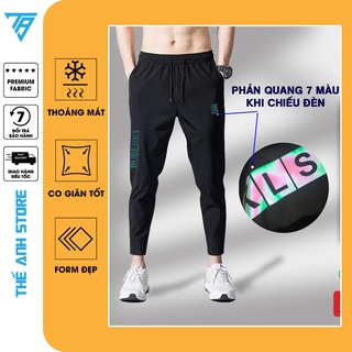 Quần thể thao nam chất thun co dãn, Logo phản quang 7 màu cao cấp mã TA-068