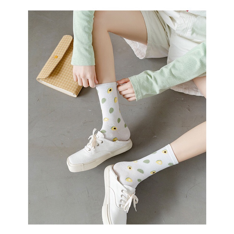 Tất vớ nữ cổ cao cotton set tất bơ dễ thương phong cách hàn quốc Tumie Store