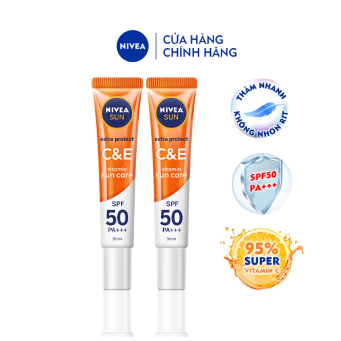 Tinh chất chống nắng Nivea Vitamin C&amp;E SPF50 30ml dưỡng da sáng khỏe - Shop Viloet