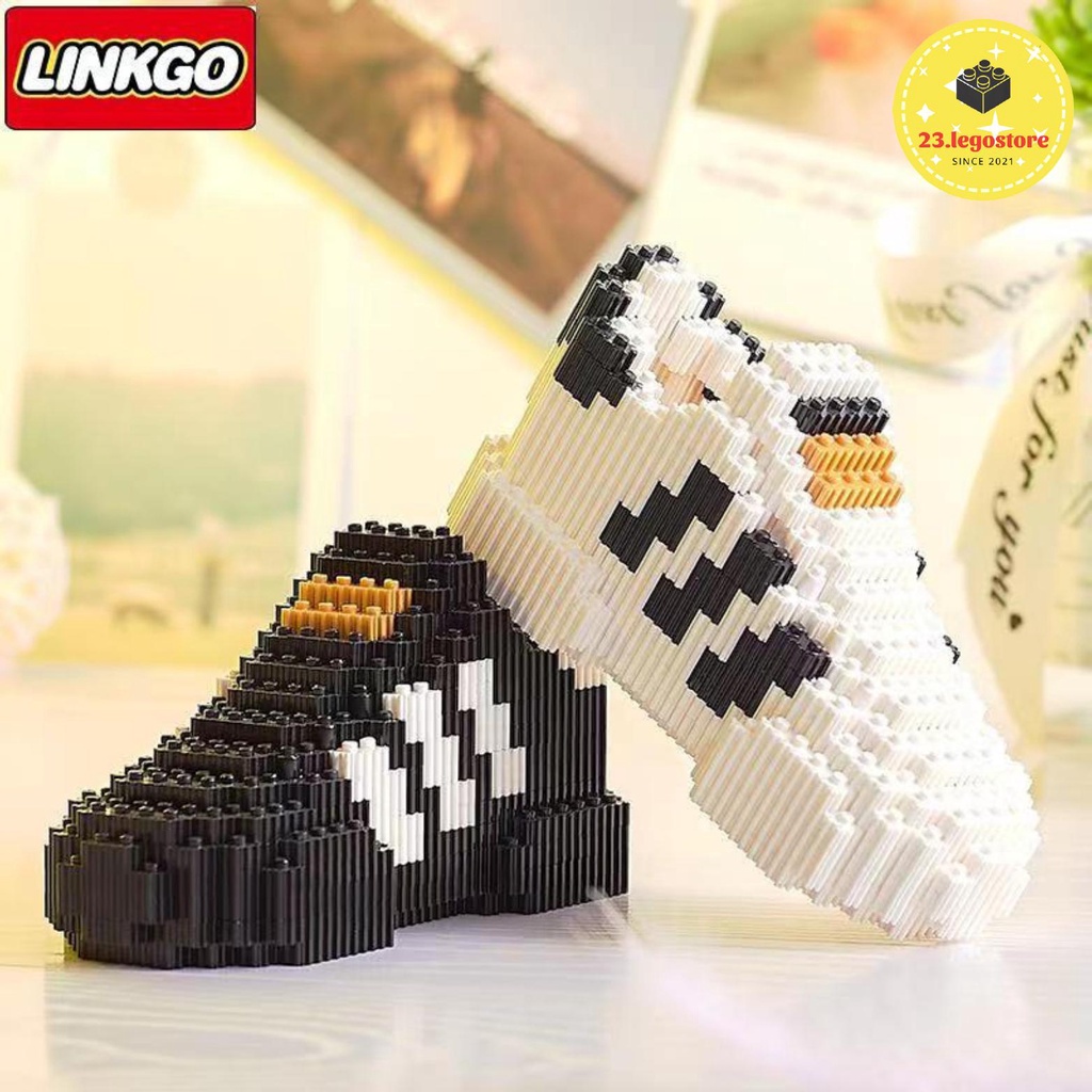 Bộ đồ chơi lắp ghép Giày Sneakers mini cho bé cực ngầu, Đồ chơi lắp ráp giày Sneakers Nike, Adidas hãng Linkgo