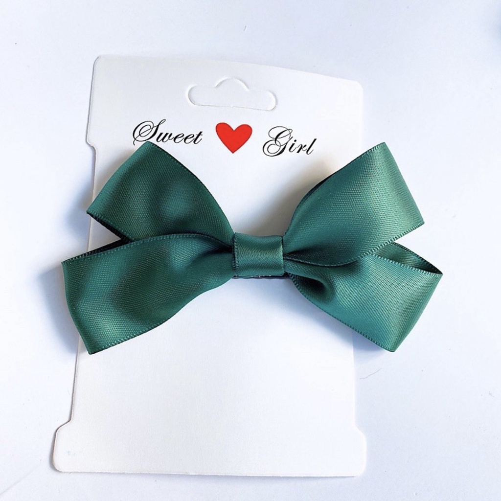 [Handmade] Kẹp tóc nơ nhỏ vải satin xinh xắn dễ thương phong cách Hàn Quốc nhiều màu sắc