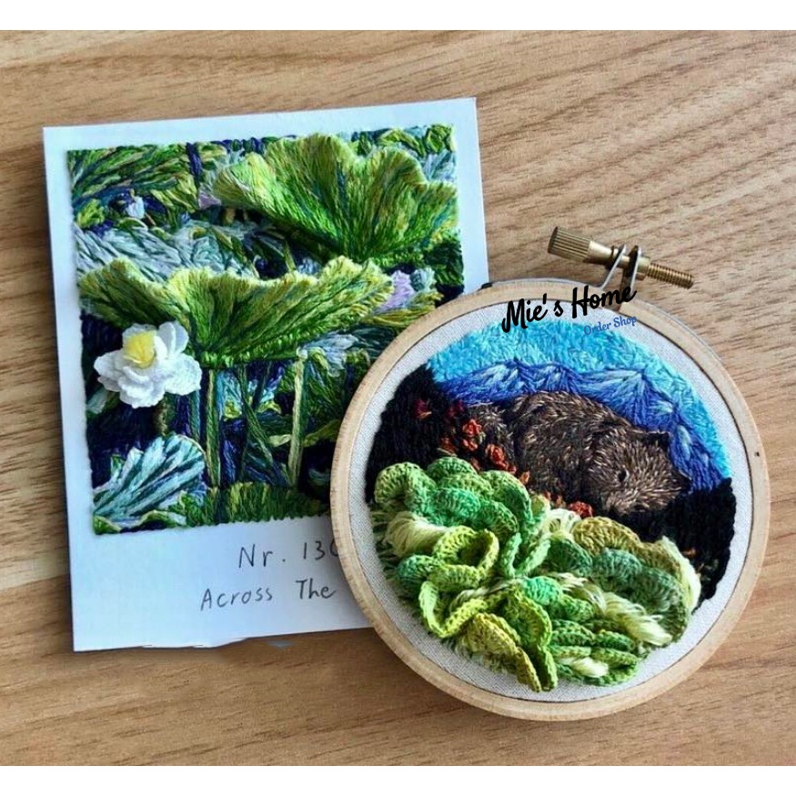 Bộ Kit Gói Dụng Cụ Tự Thêu Tay Thủ Công bạn tập làm tranh trang trí Phong Cảnh - Nguyên liệu DIY Handmade Embroidery MIE