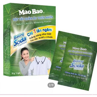 HỘP 2 GÓI BỘT TẨY QUẦN ÁO MAO BAO 12G X2 GÓI...