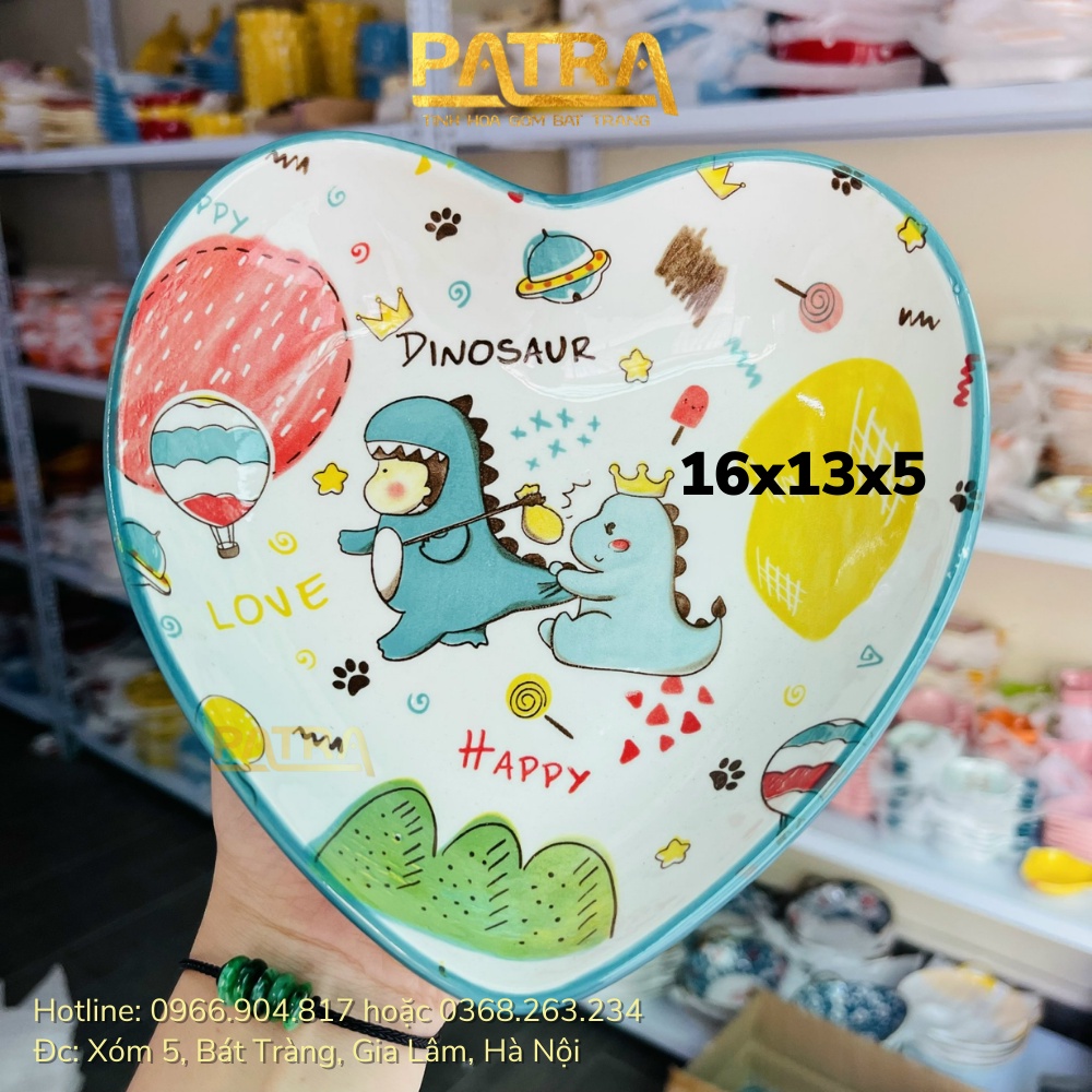 Bộ bát đĩa sứ hình khủng long siêu dễ thương cho bé - chén đĩa cute cho cả gia đình