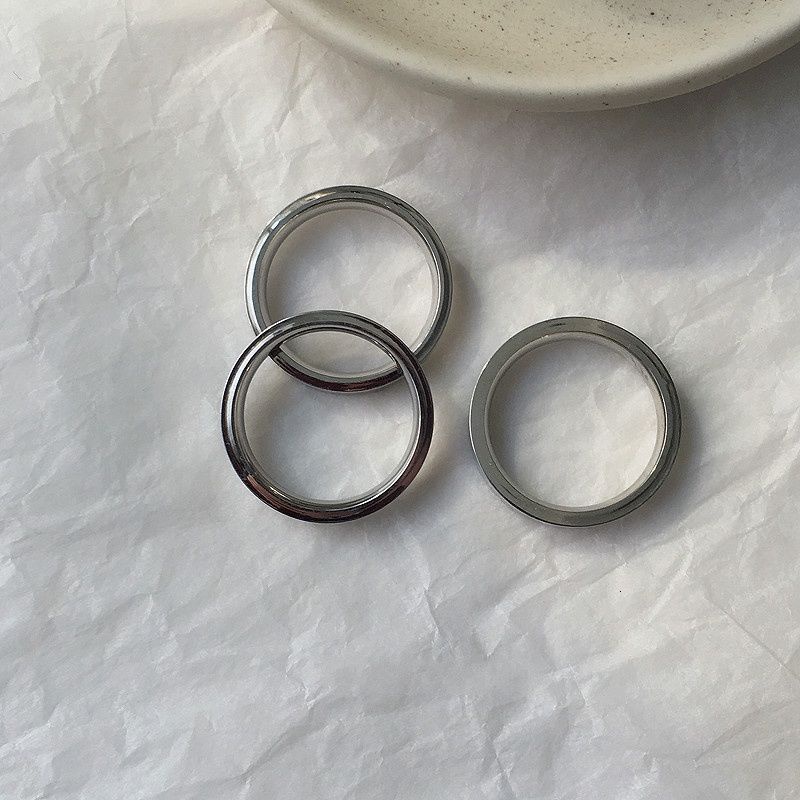 Nhẫn thép titan phong cách Âu Mỹ cổ điển kiểu dáng thời trang cho cặp đôi