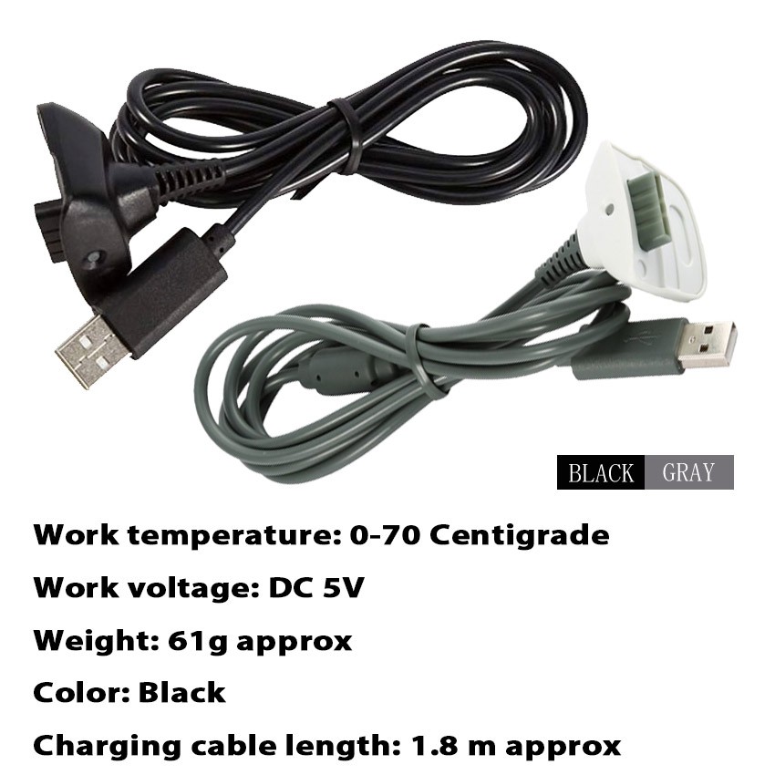 1.8M cáp sạc xbox dây cáp tay cầm xbox 360 không dây usb