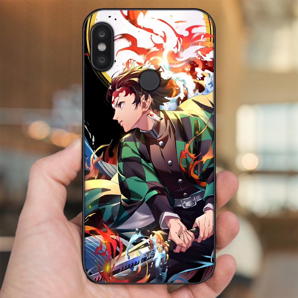 Ốp lưng Xiaomi Redmi Note 5, Note 5 Pro viền đen in hình Tanjiro Kimetsu No Yaiba