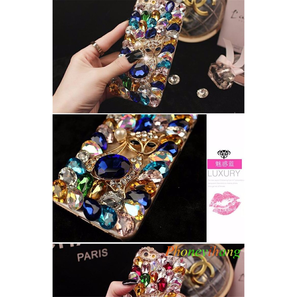 IPhone 15 15Pro 15ProMax Plus 14 13 12 11 Pro Max Ốp lưng đính đá hình cáo cực độc cho điện thoại