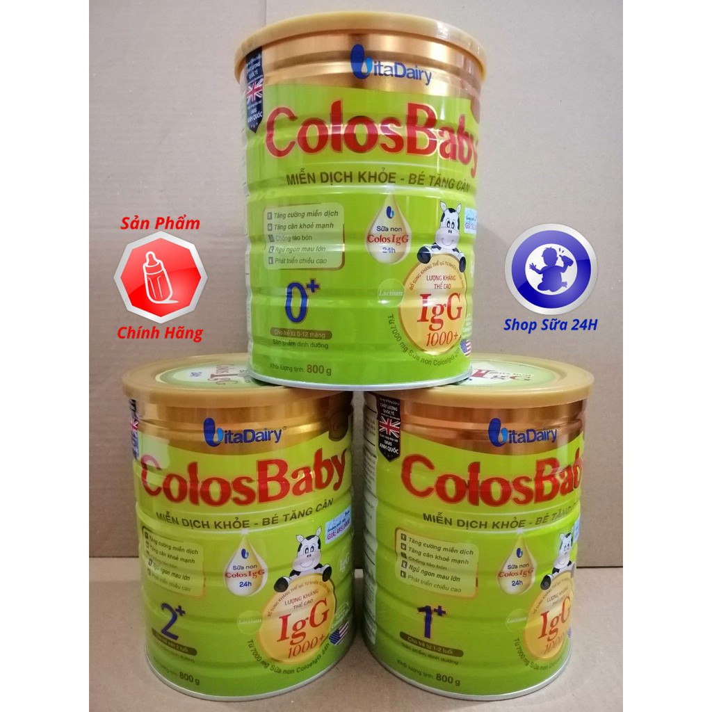 Sữa bột Colosbaby Gold IgG1000 0+, 1+ và 2+ lon 800g