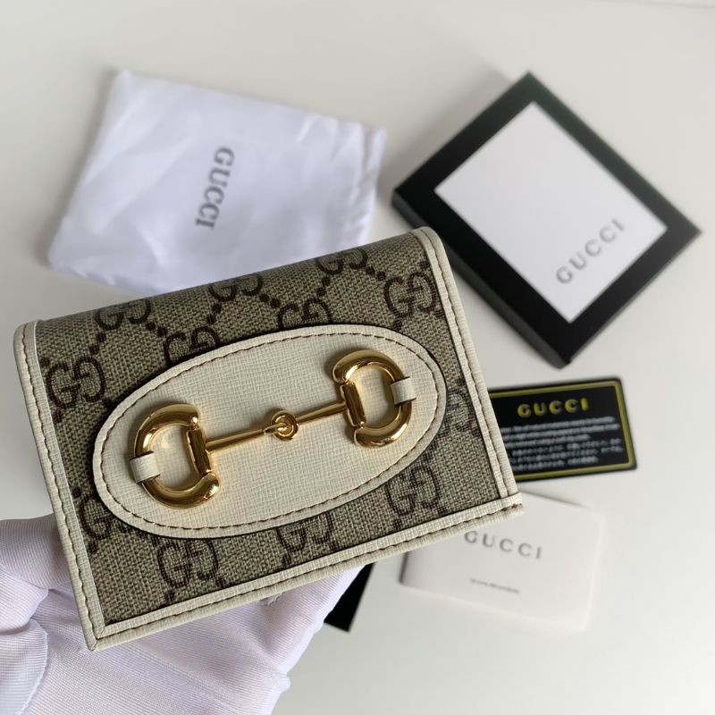 ví cầm tay nữ dáng mini gập đôi nhỏ gọn in logo GG Gucci GC