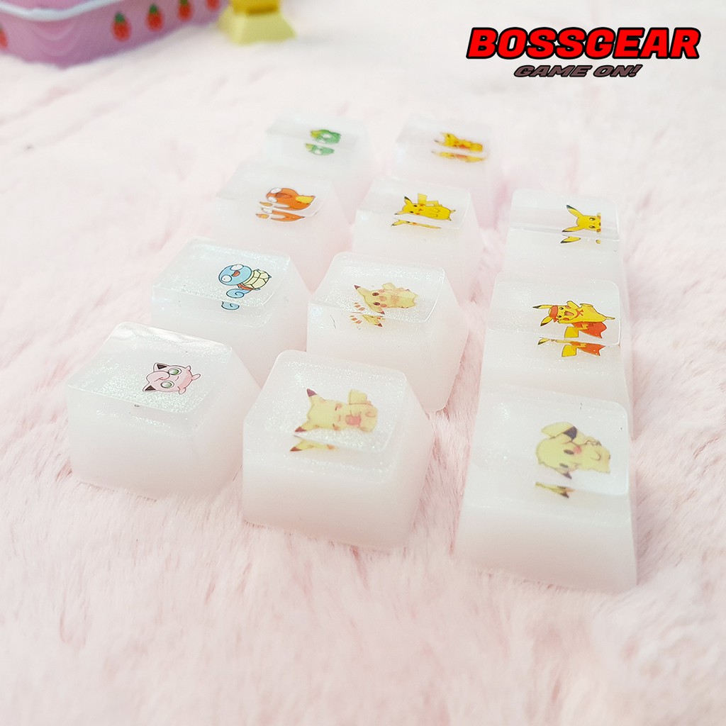 Keycap Lẻ hoạt hình Pikachu cực kỳ dễ thương cute OEM hoặc SA ( keycap resin độc lạ )( Keycap Artisan )