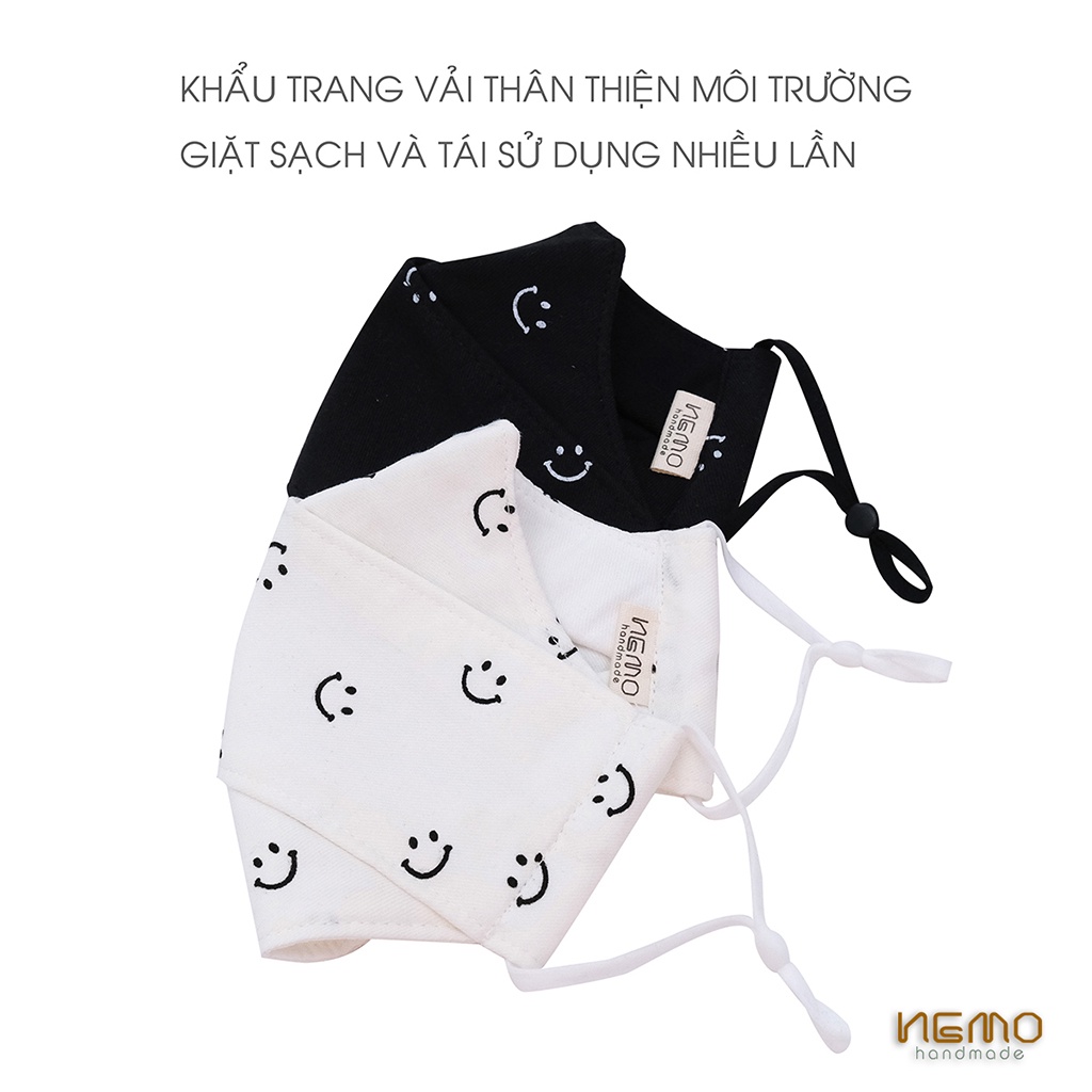 Khẩu Trang Vải 4D Nemo Handmade Vải Oxford dày dặn, Có Đủ Size Cho Người Lớn Và Em Bé - KTMC