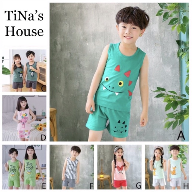 Bộ Áo Ba Lỗ vs Quần Short: Màu Sắc + In Hoạt Tiết Dễ Cưng... Cho Bé Từ 01-08 Tuổi.