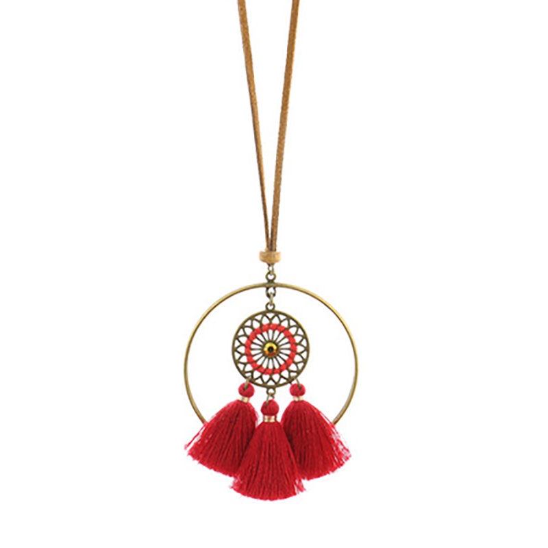 Bộ bông tai vòng cổ Bohemian cổ điển dành cho nữ tua dài rỗng