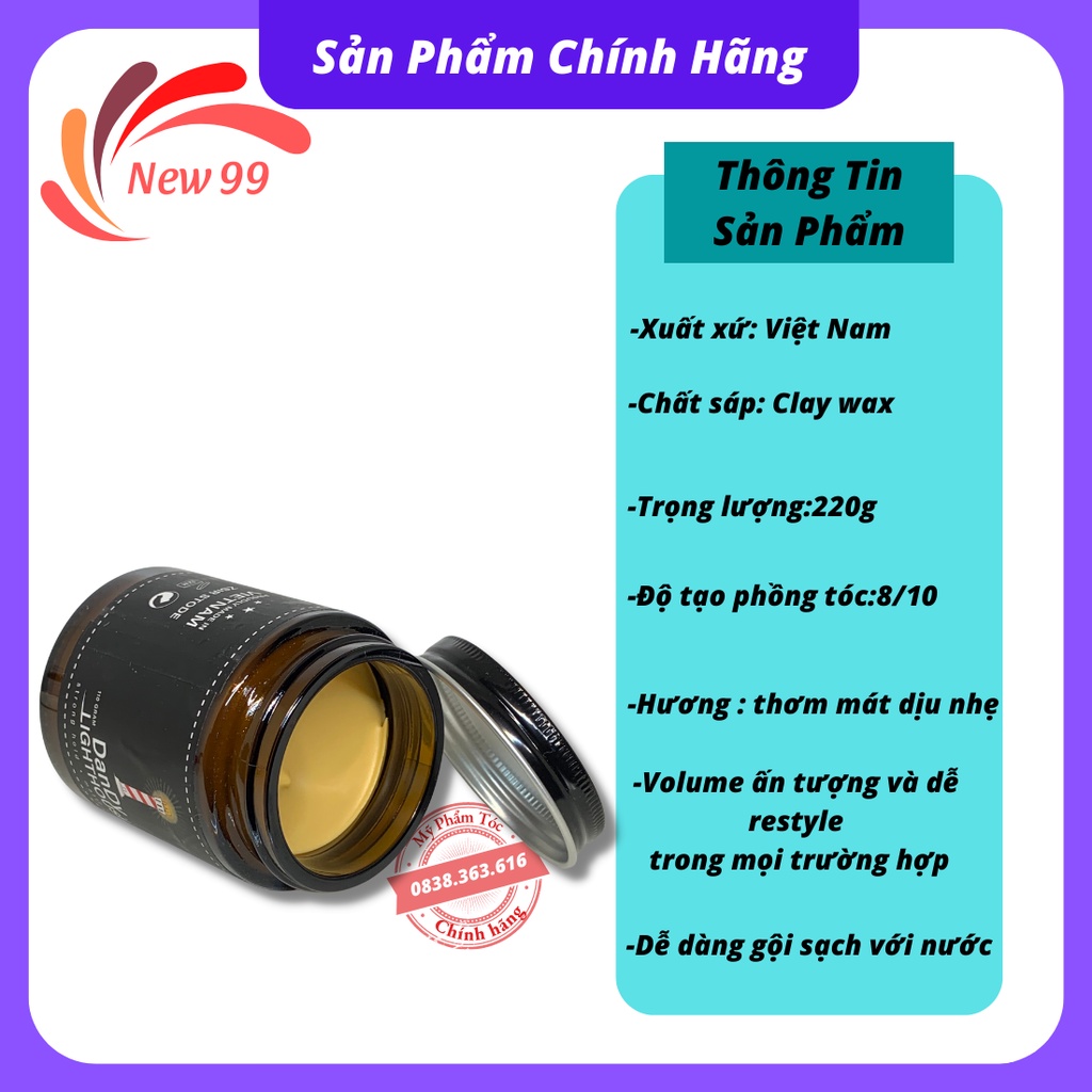 Sáp vuốt tóc nam CLAY WAX tạo kiểu tóc bồng đẹp 100ml hàng chuẩn chất lượng