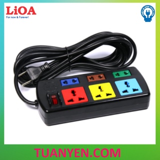 Ổ cắm điện lioa 3d3s32 -3d3s52 công suất cao - ổ cắm 6 lổ 2200w chống cháy nổ lioa dây dài 3mét & 5mét