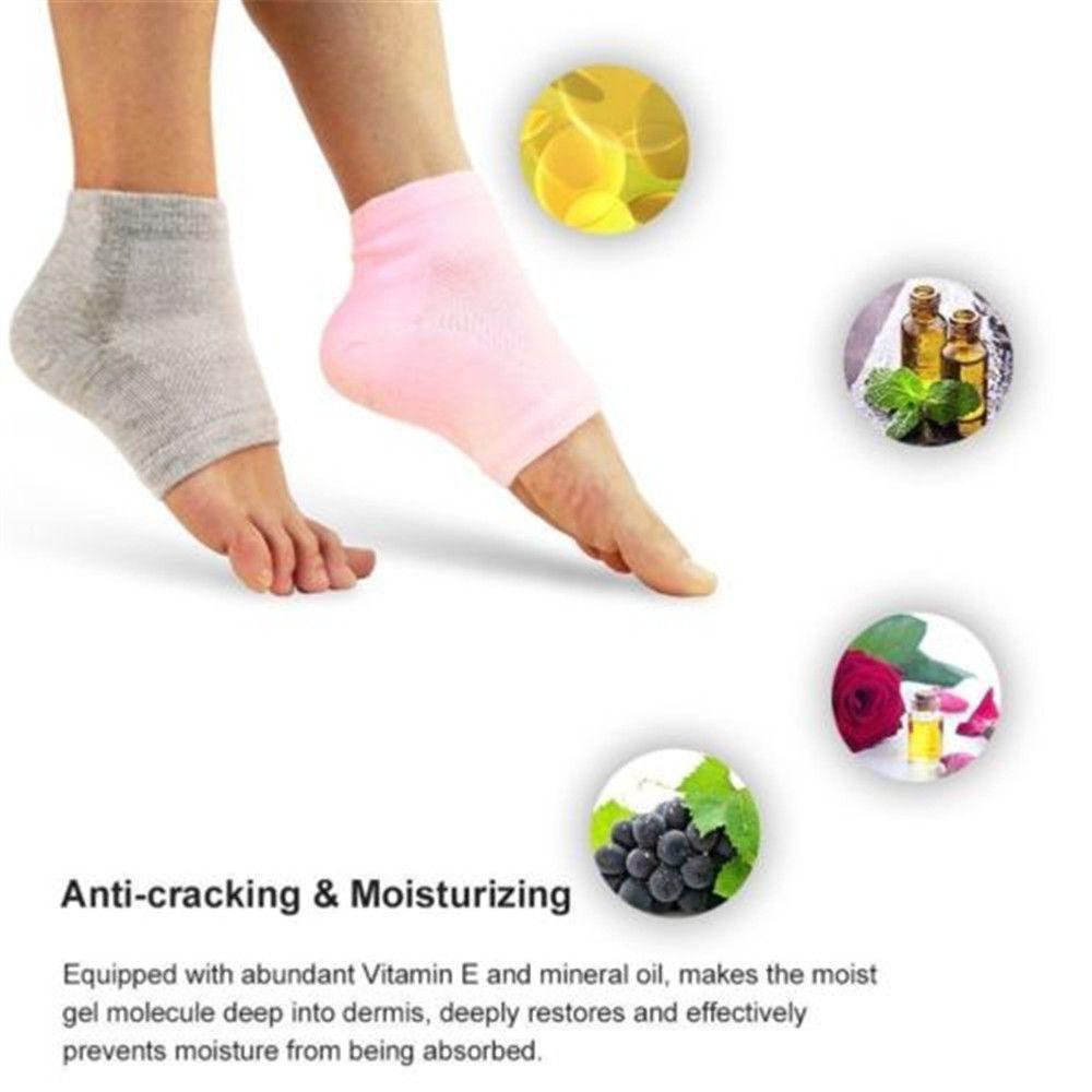 1 Đôi Vớ Gót Chân Hở Ngón Dưỡng Ẩm Chống Nứt Nẻ