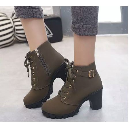 Giày Boot nữ da lộn cao gót 7cm