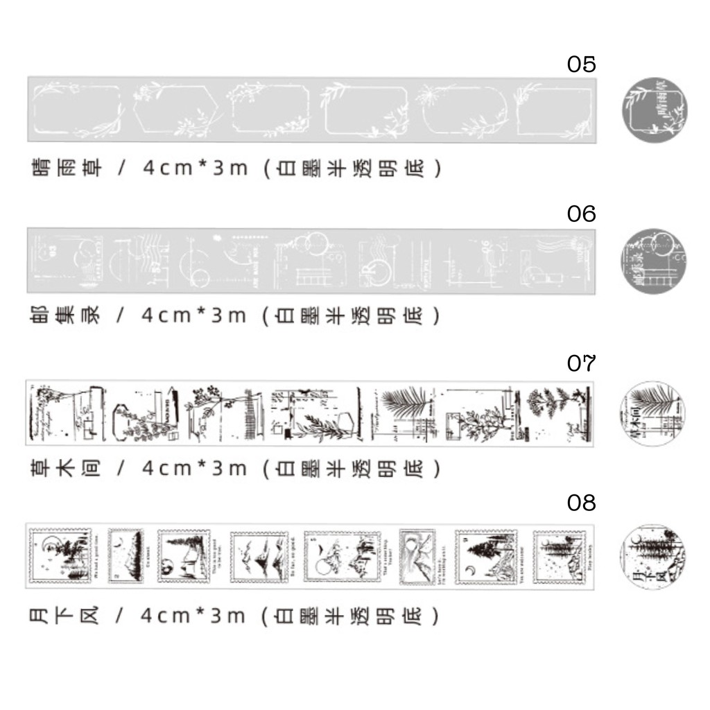 Sâu Nery - SN215 - Cuộn Washi giấy can WENSHU