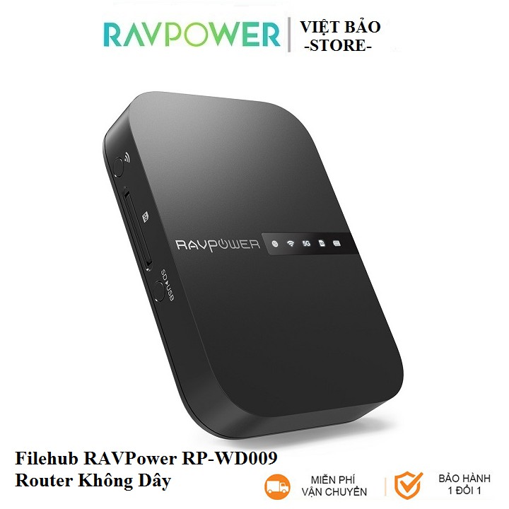 Bộ Định Tuyến Router Không Dây Chia Sẻ Mạng WiFi, Dữ Liệu Filehub RAVPower RP-WD009